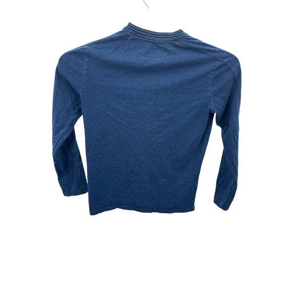Boden Henley Size Small Men's Long Sleeve Blue Button Neck - Picture 3 of 5
